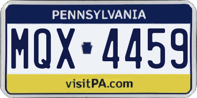 PA license plate MQX4459