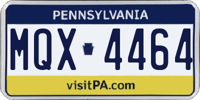 PA license plate MQX4464