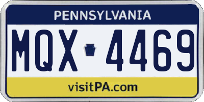 PA license plate MQX4469