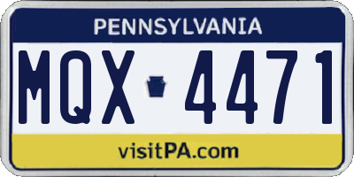PA license plate MQX4471