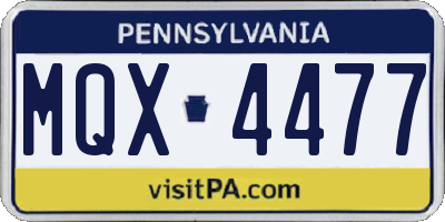PA license plate MQX4477