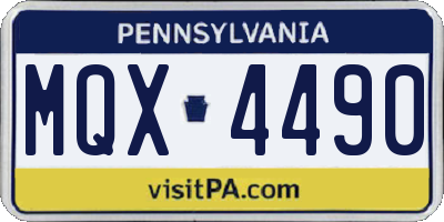 PA license plate MQX4490
