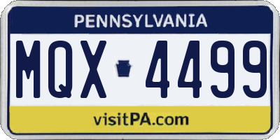 PA license plate MQX4499