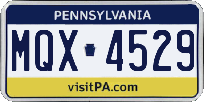 PA license plate MQX4529