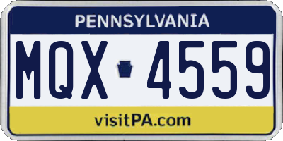 PA license plate MQX4559