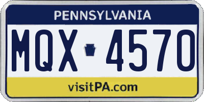 PA license plate MQX4570