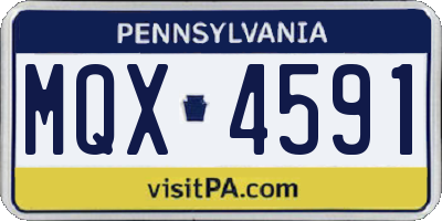 PA license plate MQX4591