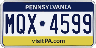 PA license plate MQX4599