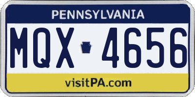 PA license plate MQX4656