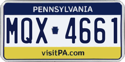 PA license plate MQX4661