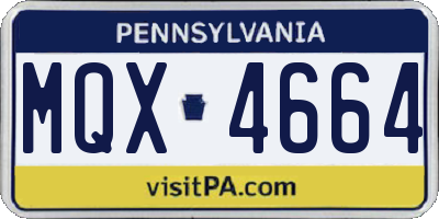 PA license plate MQX4664
