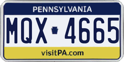 PA license plate MQX4665