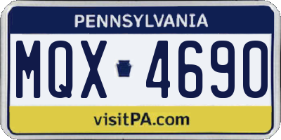 PA license plate MQX4690