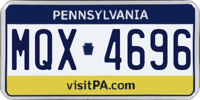 PA license plate MQX4696