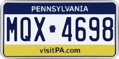 PA license plate MQX4698
