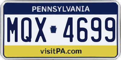 PA license plate MQX4699