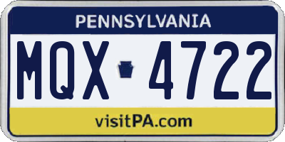 PA license plate MQX4722