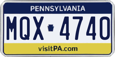 PA license plate MQX4740