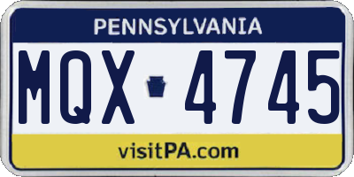 PA license plate MQX4745