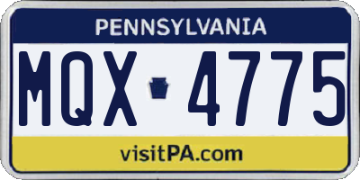 PA license plate MQX4775