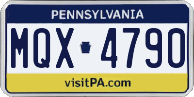 PA license plate MQX4790