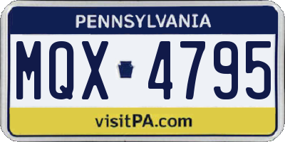 PA license plate MQX4795
