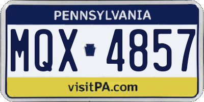 PA license plate MQX4857