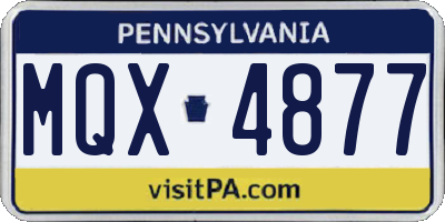 PA license plate MQX4877