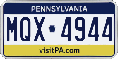 PA license plate MQX4944
