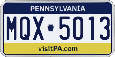 PA license plate MQX5013