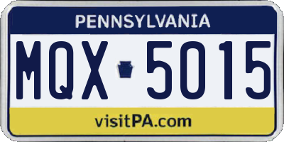 PA license plate MQX5015