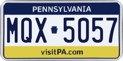 PA license plate MQX5057