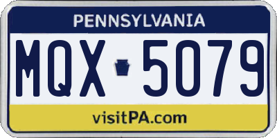 PA license plate MQX5079