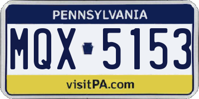 PA license plate MQX5153