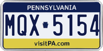 PA license plate MQX5154