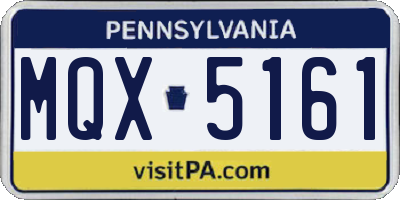 PA license plate MQX5161