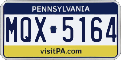 PA license plate MQX5164