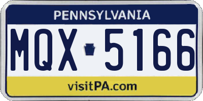 PA license plate MQX5166