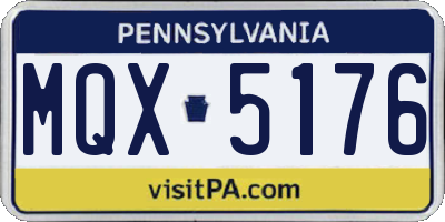 PA license plate MQX5176