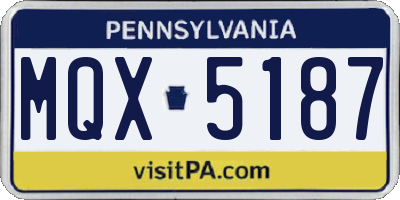 PA license plate MQX5187