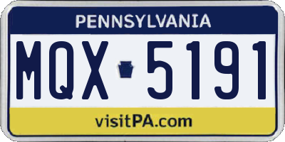 PA license plate MQX5191