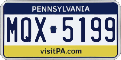 PA license plate MQX5199