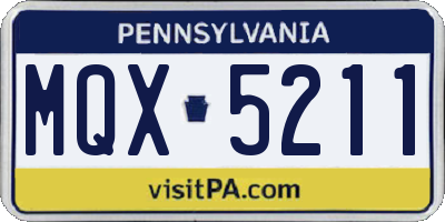 PA license plate MQX5211