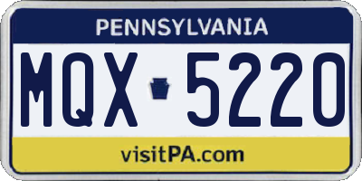 PA license plate MQX5220