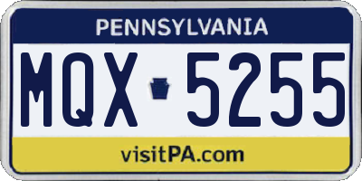 PA license plate MQX5255