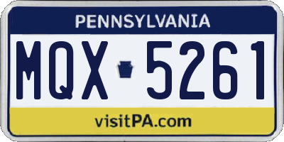 PA license plate MQX5261
