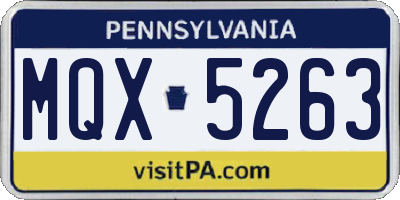 PA license plate MQX5263