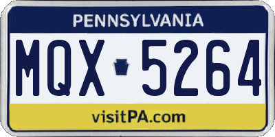 PA license plate MQX5264