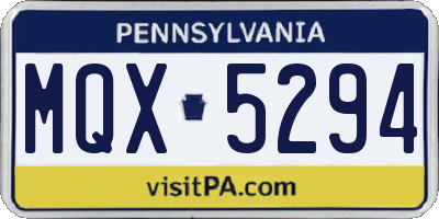 PA license plate MQX5294