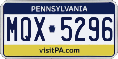PA license plate MQX5296